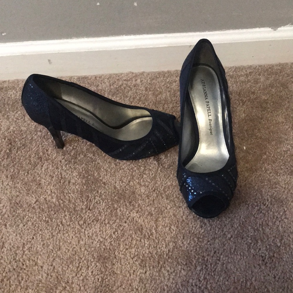Navy sparkle heels